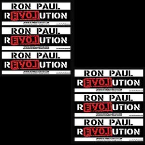 NEW (6-PACK) RON PAUL STICKERS - 11" IN. BUMPER STICKERS - END THE FED